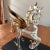 Late 20th Century Crystal and Gold Leafs With Base Murano Style Pegaso For Sale - Image 10 of 13