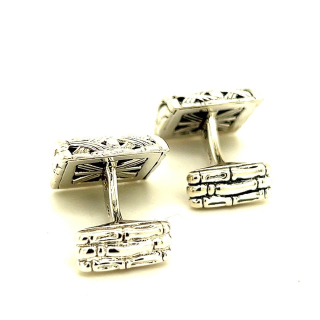 1990s Pair of John Hardy Estate Cufflinks Sterling Silver For Sale - Image 4 of 7