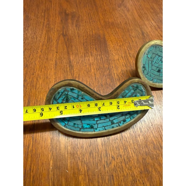 Pair of Pepe Mendoza Brass & Glass Mosaic Drawer Pulls – Made in Mexico For Sale - Image 9 of 10