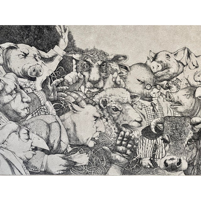 1980s Charles Bragg Commodities Market Signed Original Etching Satire For Sale - Image 5 of 12