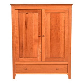 Harden Furniture Arts and Crafts Shaker Solid Cherry Wood Media Cabinet For Sale