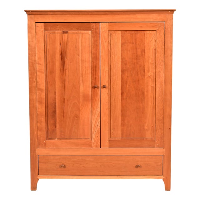 Harden Furniture Arts and Crafts Shaker Solid Cherry Wood Media Cabinet For Sale