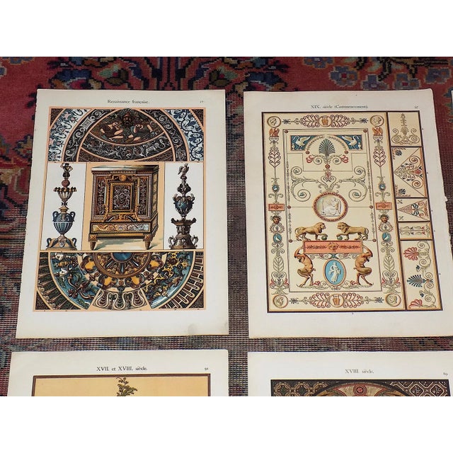 This set of nine (9) antique 19th century folio size chromolithographs (each color was laid in with a separate...