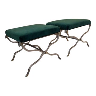 1970s Pair of Rams Head/Hoof Stools Attributed to Maison Jansen For Sale