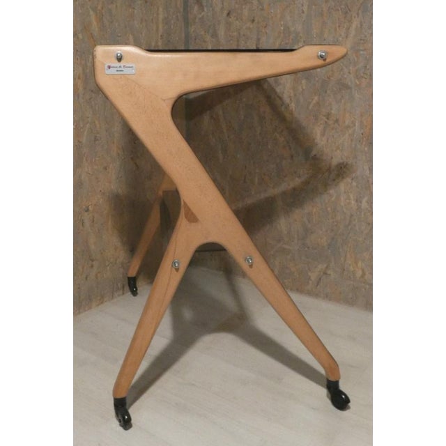 Bar Trolley in Beech and Glass by Officina Di Ricerca, 1960s For Sale - Image 6 of 15
