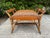 English Vintage Palm Beach Woven Rattan & Bamboo Ottoman Foot Stool For Sale - Image 3 of 10