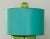 Metal Vintage Stray Dog Design Contemporary Style Handblown Art Glass Lamp With Blue Tole/Metal Drum Shade For Sale - Image 7 of 12