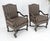 Pair of Carved Bases & Arms Striped Upholstery Fire Side Arm Lounge Chairs MINT! For Sale - Image 15 of 18