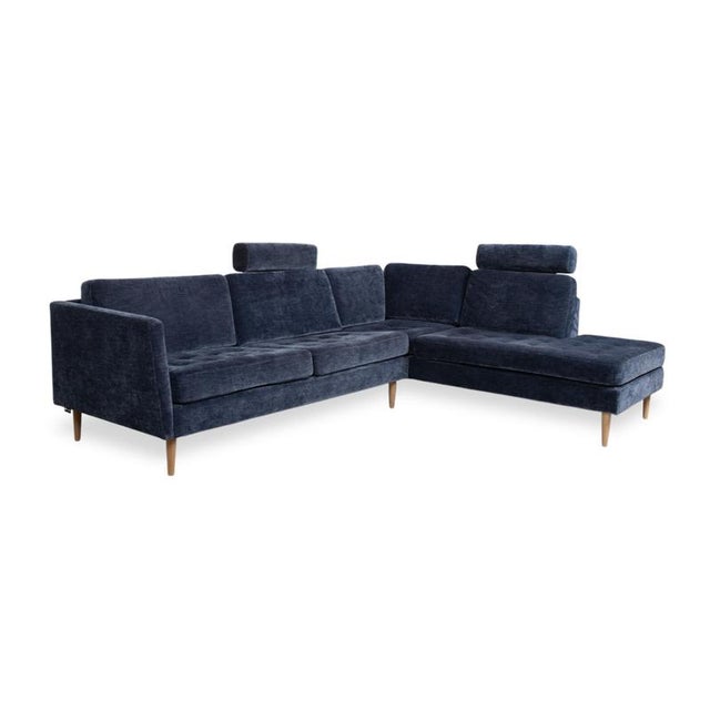 Fabric Osaka Corner Sofa in Blue with Headrests Manual Function from BoConcept For Sale - Image 5 of 16