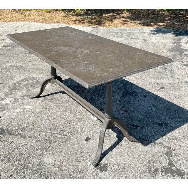 Vintage Regency Stone Top Cafe Dining Table For Sale - Image 9 of 12