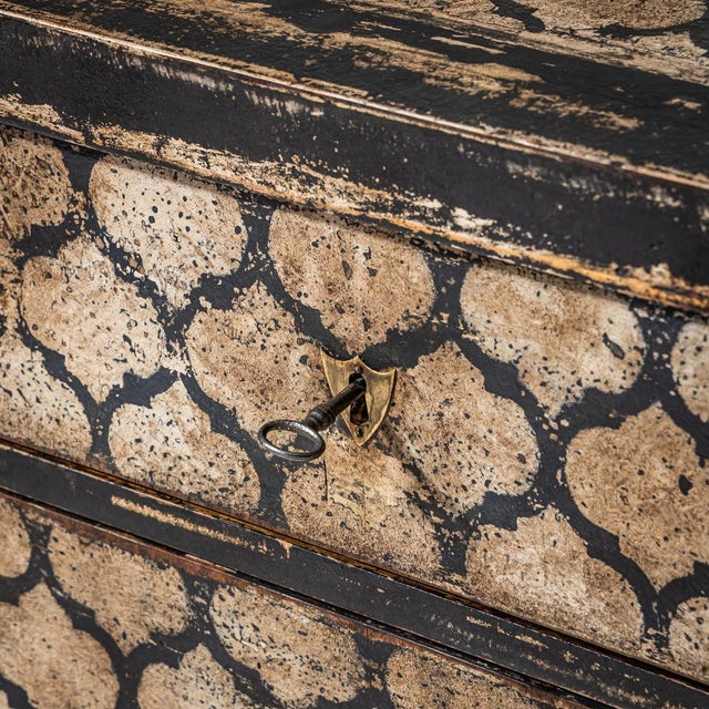 Painted Chest of Drawers with Tile Decor, 1800s For Sale - Image 6 of 8