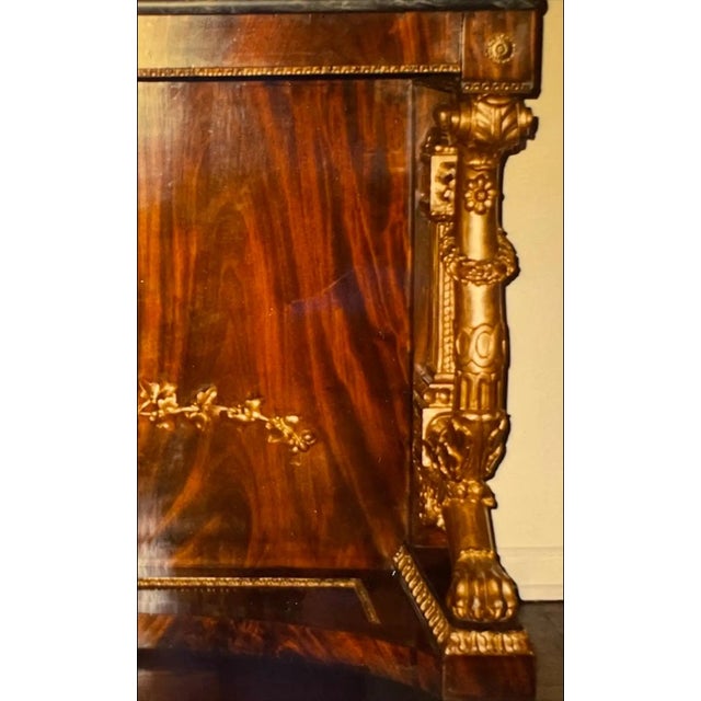 Mid 19th Century Continental Neoclassical Mahogany and Parcel-Gilt Console, Possibly Baltic For Sale - Image 4 of 5