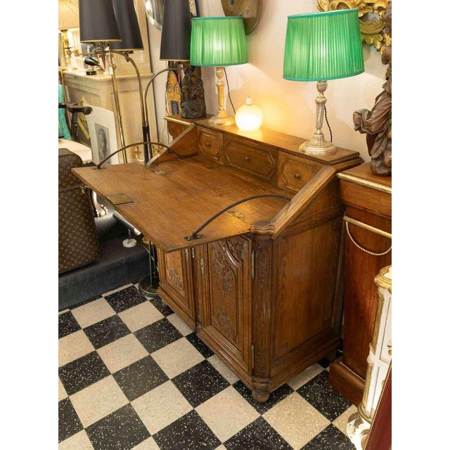 Napoleon III Sideboard with Sloping Desk in Carved Oak, 19th Century For Sale - Image 5 of 14
