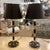 Metal Pair of Italian Mid Century Modern Brass and Black Enameled Brass Table Lamps For Sale - Image 7 of 7
