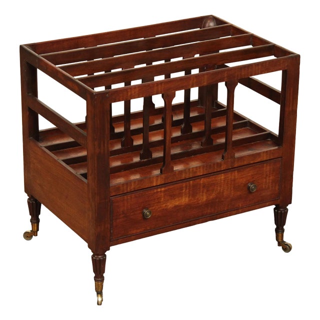 Antique English Regency Mahogany Canterbury For Sale