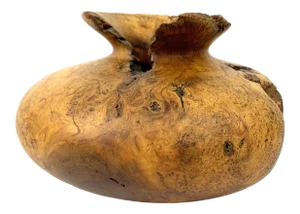 1978 Melvin Lindquist Sculptural Turned Cherry Burl Wood Vase