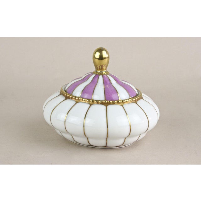Art Nouveau Porcelain Box with Lid, Bohemia, 1920s For Sale - Image 11 of 14