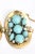 1950s Vintage Elsa Schiaparelli Faux Turquoise, Gold Metal and Rhinestone Cluster Bracelet, 1950's For Sale - Image 5 of 10