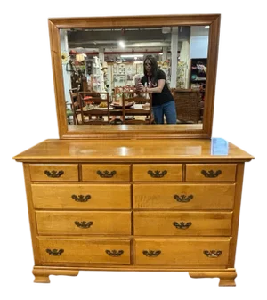 Forest Solid Maple 9-Drawer Dresser With MirrorTraditional American