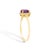 10K Yellow Gold Purple Amethyst and 1/10 Cttw Diamond Halo Ring For Sale - Image 4 of 7