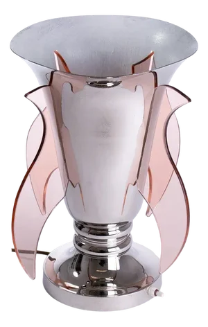 French Art Deco Silver-Plated Uplighter Table Lamp, 1930s
