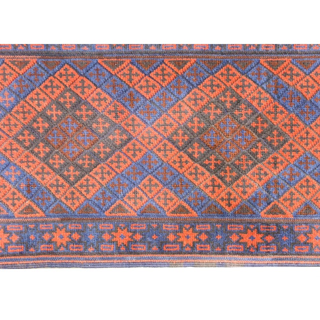 Burgundy Vintage Afghani Baluch Runner For Sale - Image 8 of 15