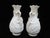 Antique Parian ware vase pair. Each vase in white bisque porcelain with ornate raised floral, grape, and wheat design....