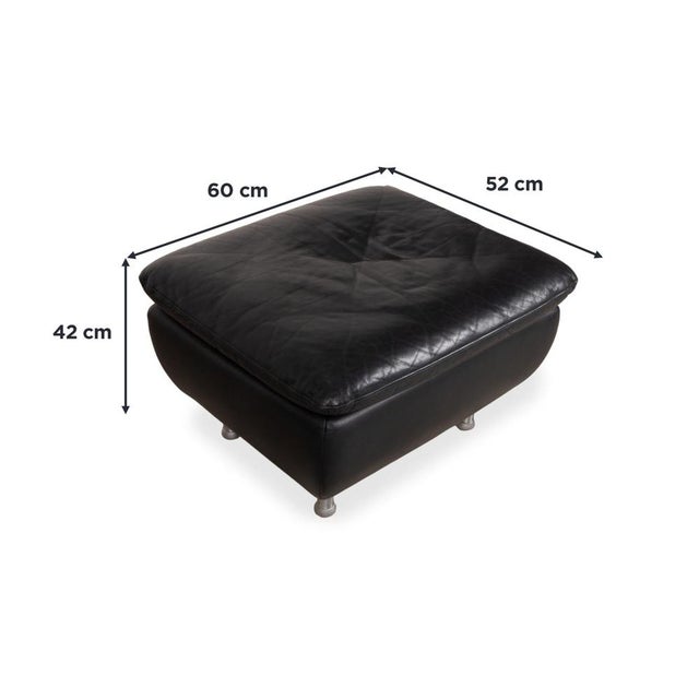Modern Set of Model 5600 Lounge Chair and Ottoman in Black Leather from Rolf Benz For Sale - Image 3 of 18