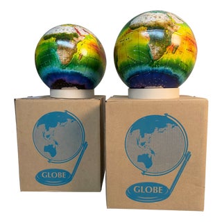 Vintage Japanese Climate Globe Set, 1980s, Set of 2 For Sale