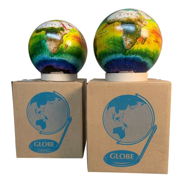 Vintage Japanese Climate Globe Set, 1980s, Set of 2 For Sale