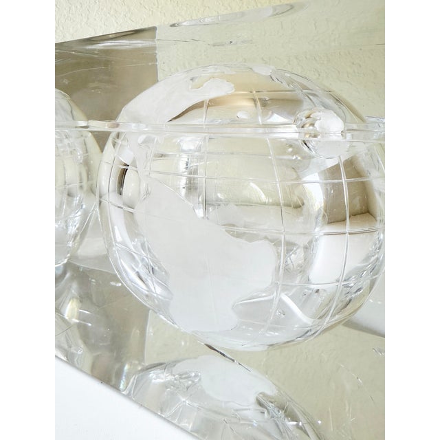 1960s Alessandro Albrizzi Lucite World Globe Ice Bucket For Sale - Image 9 of 11