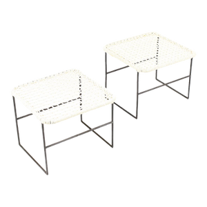 1990s Mid Century Bronze Patio Ottomans / Side Tables – Kurt Voss Metals, Attributed