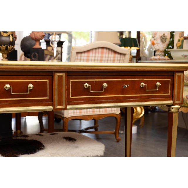 Vintage Mahogany Brass-Bound Two Drawer Desk / Sofa Table For Sale - Image 4 of 10
