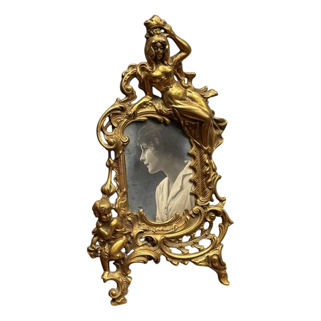 Art Noveau Gilt Bronze Photo Frame For Sale