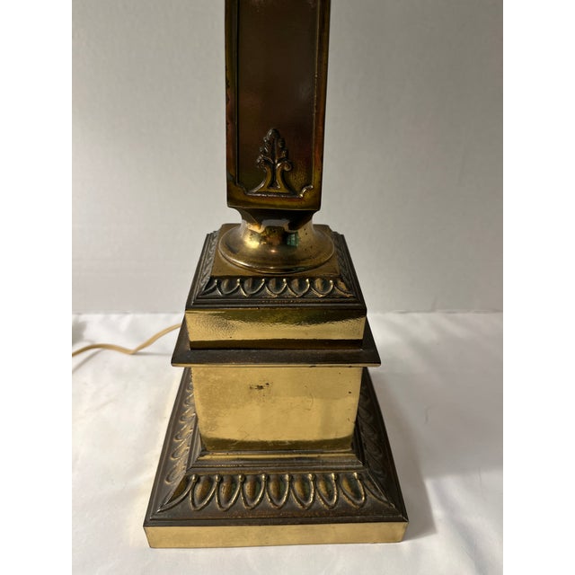 Tall Neoclassical style lamp Weight is 5 lbs Base is 6 x 6 inches Height 26.25 to light socket