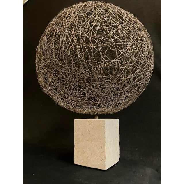1990s Large One-of-Kind Vintage Wire Sphere Sculpture by ScottDonadio (21”) For Sale - Image 5 of 9