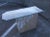 Postmodern Brass & Glass Pedestal Console Sofa Table in Tessellate Stone For Sale - Image 9 of 12