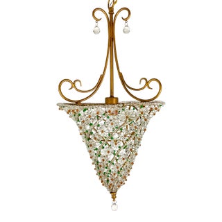 1980s Italian Glass Beaded Pendant Light For Sale