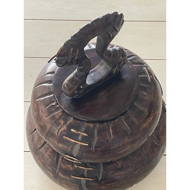 1980s Exotic Carved Wood Fruit Holder For Sale - Image 11 of 12