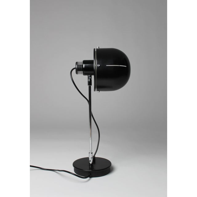 Vintage Spanish Madom Table Lamp in Black Lacquered Metal, 1970s, in Good conditions. Designed 1970 to 1979 This piece is...