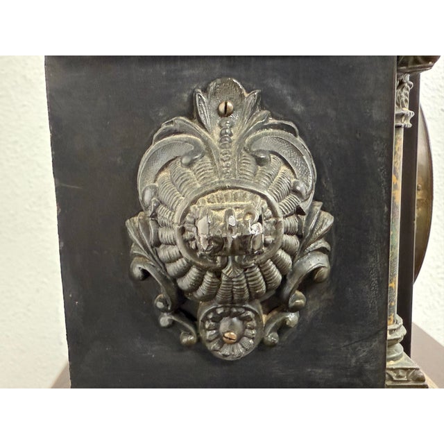 Welch Faux Green Marble Mantle Clock For Sale - Image 11 of 12