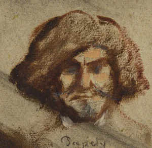 D. Papüty, Self-portrait of the Artist, 19th-Century, Gouache