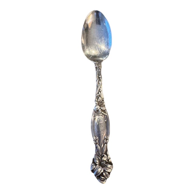 Antique International Silver "Frontenac" Sterling Silver Teaspoon. 5.875" Length. Monogram "H?". . For Sale