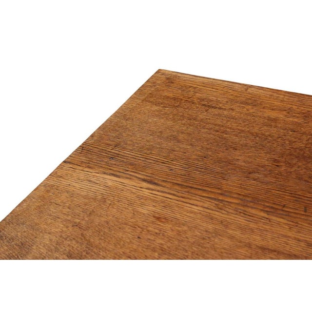 Wood Antique Arts & Crafts Refectory Kitchen Dining Table in Oak, 1890 For Sale - Image 7 of 10