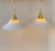 Pair of pendant lights by limburg, made of brass and opaline glass, produced in germany in the 1970s. warm, diffused...