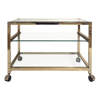 Vintage Brass Bar Cart For Sale