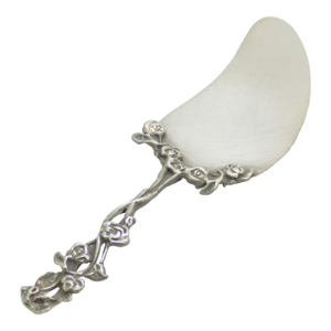Vintage Italian Handmade Genuine Silver Small Cake Server Rose Pattern