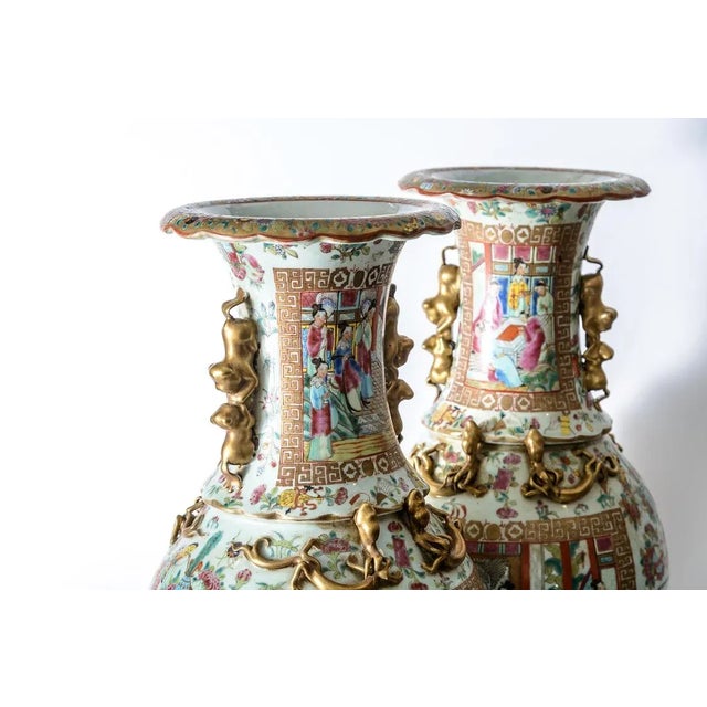 Chinese Chinese Export Porcelain Rose Medallion Vases, Canton, C.1870, A-Pair For Sale - Image 3 of 13