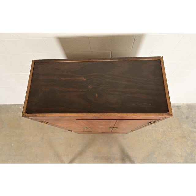 Henredon Mid-Century Modern Campaign Oak Armoire Dresser or Gentleman's Chest, Circa 1970s For Sale - Image 11 of 14