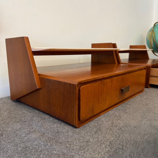 Vintage Wall-Mounted Nightstands, 1950s, Set of 2 For Sale - Image 6 of 8